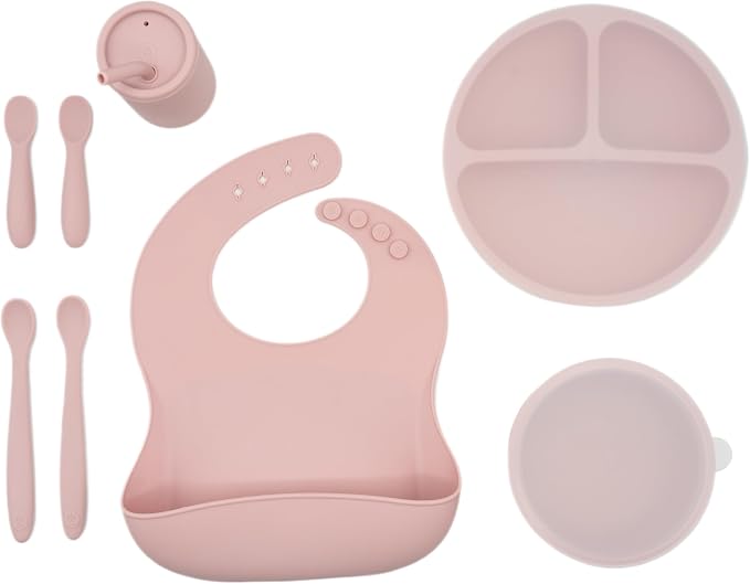 WeeSprout Baby Led Weaning Bundle, Silicone Suction Bowl, Bib & Cup, Develops by WeeSprout