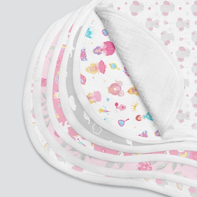6 Pack Pink Burp Cloths Baby Boys Girls - Image 8