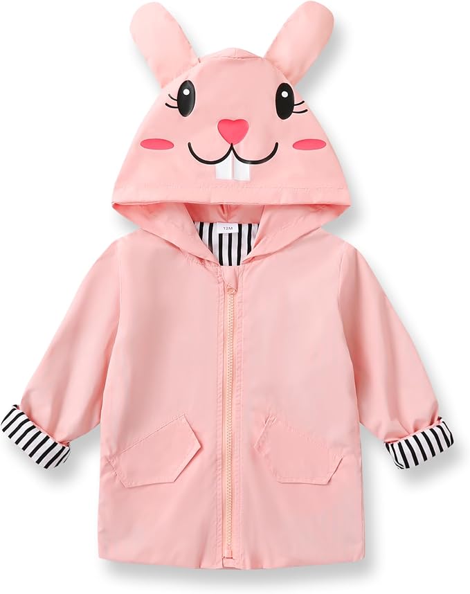 YOUNGER TREE Toddler Baby Boy Girl Duck Raincoat Cute Cartoon Hoodie Zipper by YOUNGERTREE