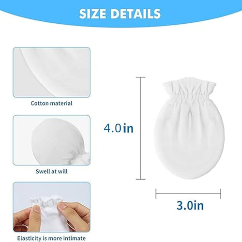 12 Pairs Newborn Baby Mittens, Unisex-Baby No Scratch Mittens, 100% Cotton - Image 2