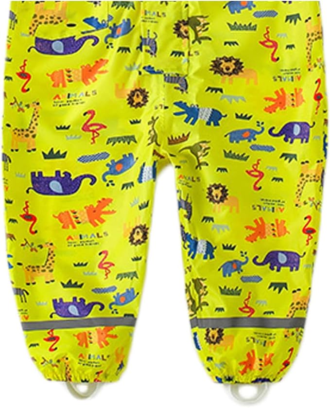 Fewlby Kids Toddler Rain Suit for Boys Girls One Piece Hoodie Zipper Cartoon - Image 6