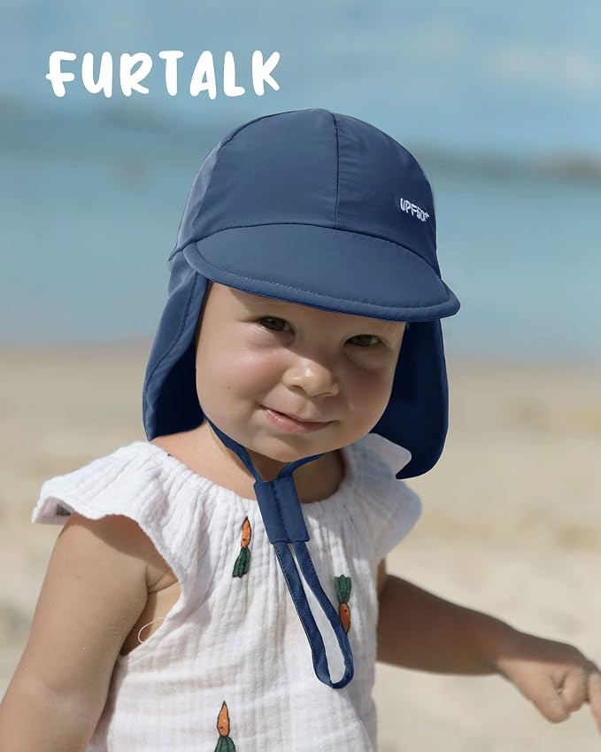 FURTALK Baby Sun Hat with Neck Flap UPF 50+ Toddler Quick Dry Swim Hat | UV - Image 3