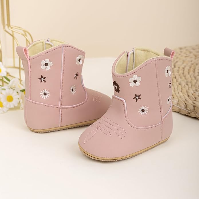HsdsBebe Baby Boys Girls Western Cowboy Boots Infant Moccasins High Top Booties - Image 6