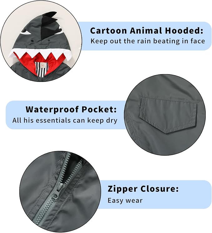 YOUNGER TREE Toddler Baby Boy Girl Duck Raincoat Cute Cartoon Hoodie Zipper - Image 4