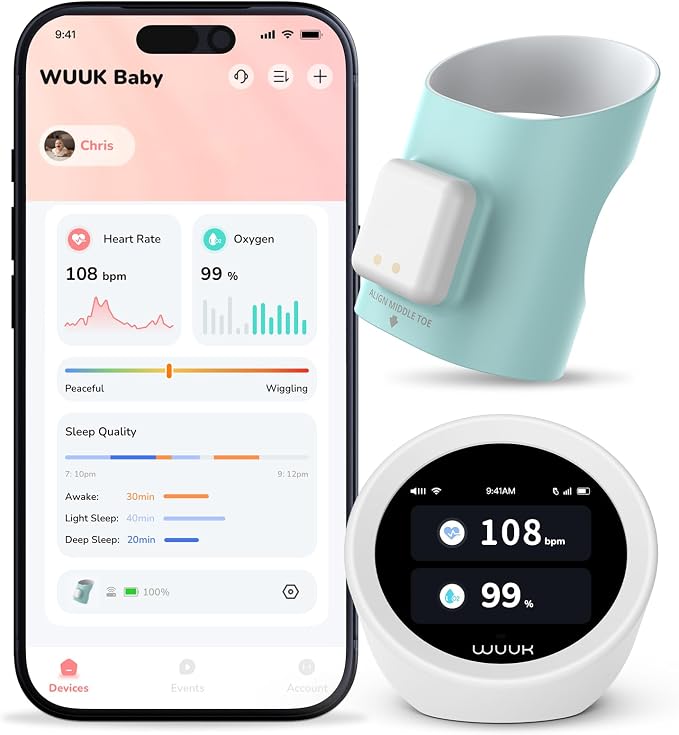 WUUK BABY Smart Sock, Real-Time Sleep & Heart Rate Tracking by WUUKBABY