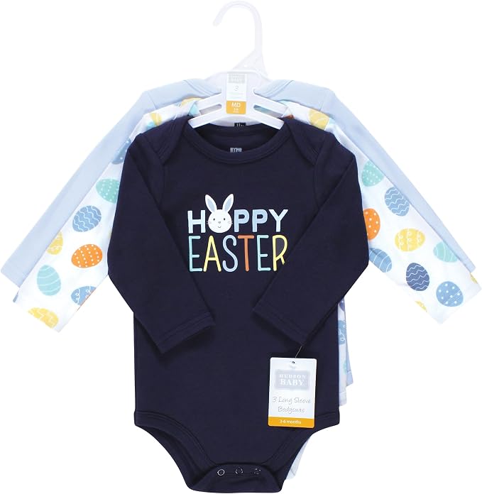 Hudson Baby baby-boys Cotton Long-sleeve Bodysuits 3-pack - Image 2