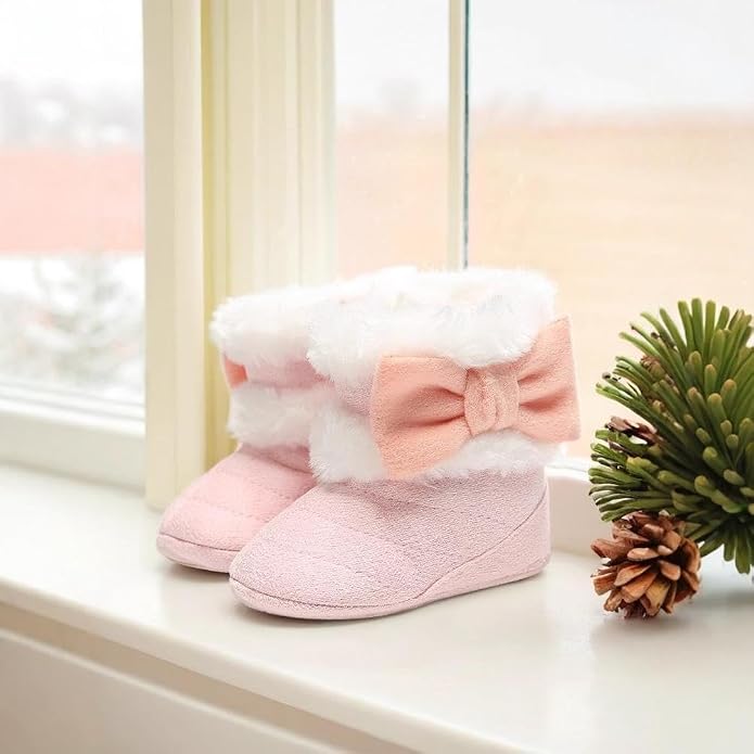 Ohwawadi Infant Baby Boots Boys Girls Cozy Fleece Slippers Snow Boots Winter - Image 4