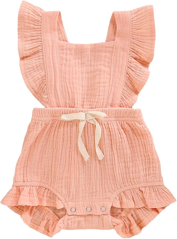 YOUNGER TREE Toddler Baby Girl Ruffled Sleeveless Romper Casual Summer Jumpsuit by YOUNGERTREE
