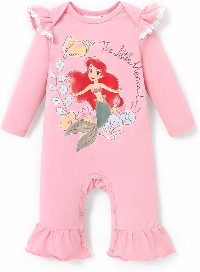 Disney Stitch Princess Minnie Winnie Marvel Baby Girls Ruffle Long Sleeve by Disney
