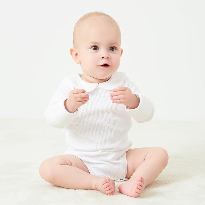 pureborn Baby Girls Boys Bodysuit Super Soft Cotton Romper 0-24 Months | - Image 2