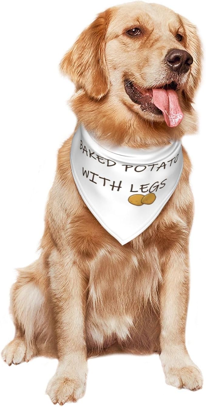 Baked Potato with Legs Dog Bandana, Funny Washable Triangle Bibs Scarf - Image 8