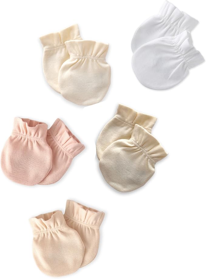 Butterblu Morgan 5-Pack Mitts 100% Cotton No Scratch Mitten Gloves | GOTS by Butterblu
