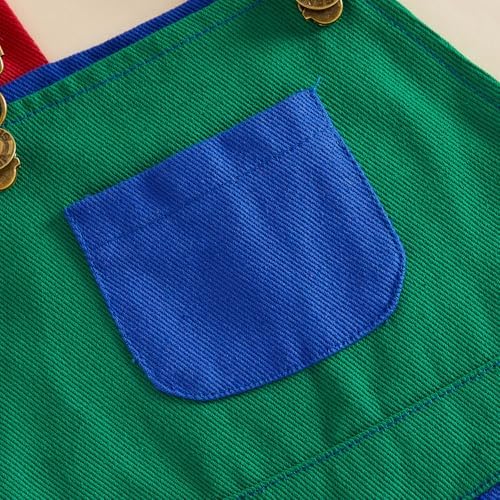 Fernvia Toddler Kids Baby Girl Boy Contrast Color Overalls Shorts Clothes - Image 4