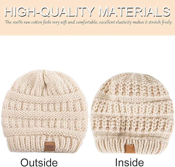 REDESS Baby Kids Winter Warm Hats, Infant Toddler Children Beanie Knit Cap - Image 3
