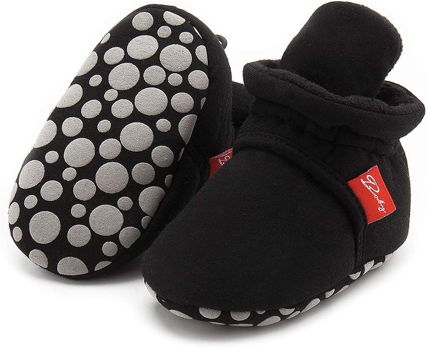 Infant Baby Boys Girls Cozy Fleece Booties Stay on Slippers Non Slip Soft by Bellocasa