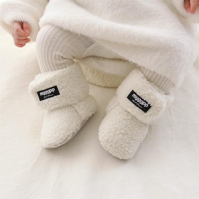 Ohwawadi Infant Baby Boots Boys Girls Cozy Fleece Slippers Snow Boots Winter - Image 2