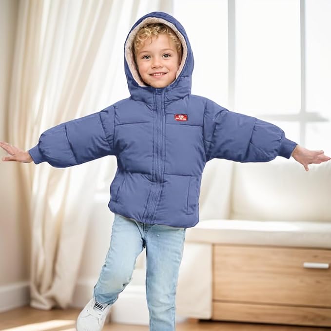 Baby Winter Coats Toddler Hooded Jackets Cotton Warm Lined Puffer Outerwear - Image 2