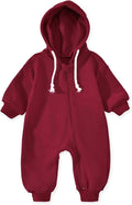 Unutiylo Unisex Baby Boys Girls Long Sleeve Infant Baby Zipper Hooded Jumpsuits by Unutiylo
