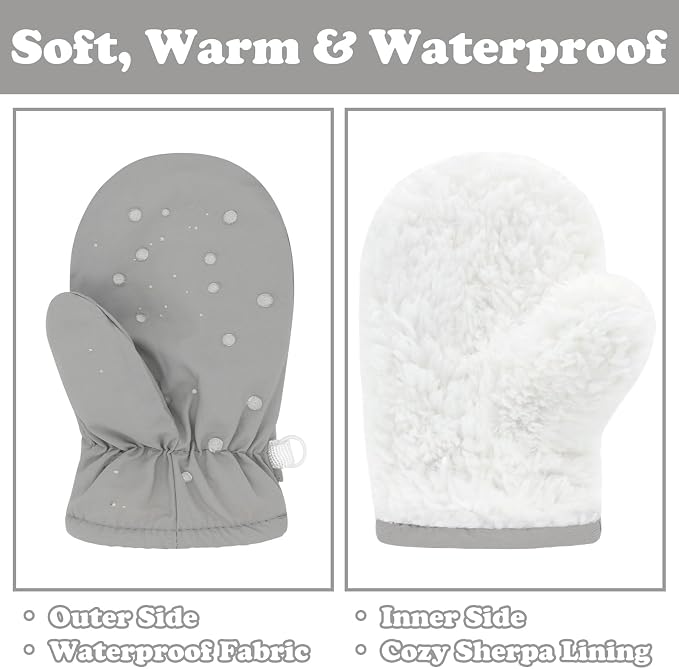 Sarfel Toddler Mittens Waterproof Toddler Gloves Baby Winter Mittens Toddler - Image 5