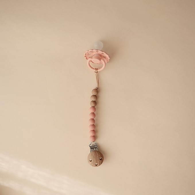 mushie 100% Silicone Baby Pacifier Clip BPA Free | Eva (Powder)