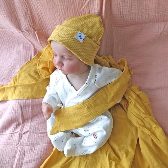 Jersey Beanie Hat for Newborn Baby Boys Girls Silky Satin Lined Hats Bonnet - Image 6
