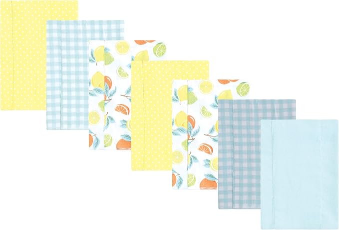 Luvable Friends Hudson Baby Flannel Burp Cloths 7pk, Pastel Citrus by Luvable+Friends