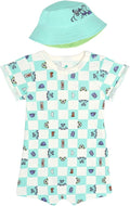 Disney Baby Boys' 2-Piece Romper and Bucket Hat Set Newborn to Infant by Disney