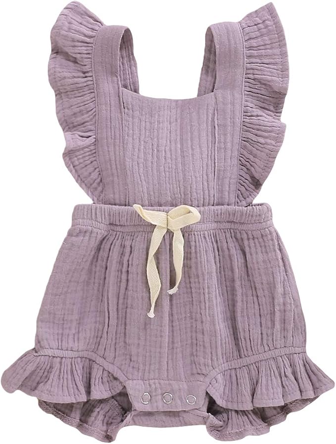 YOUNGER TREE Toddler Baby Girl Ruffled Sleeveless Romper Casual Summer Jumpsuit by YOUNGERTREE