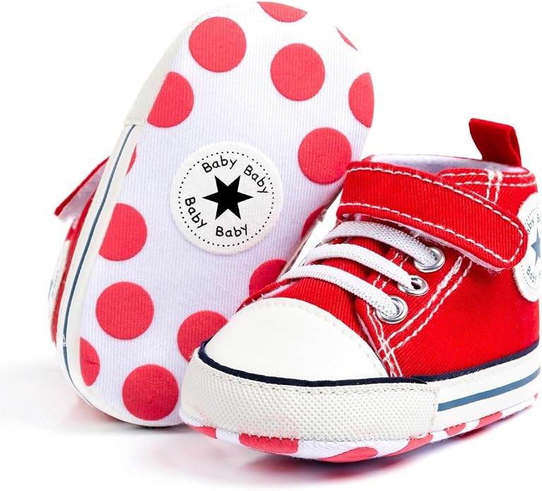 Unisex Baby Girls Boys Canvas High-top Shoes, Newborn Infant Anti-Slip Soft - Image 5