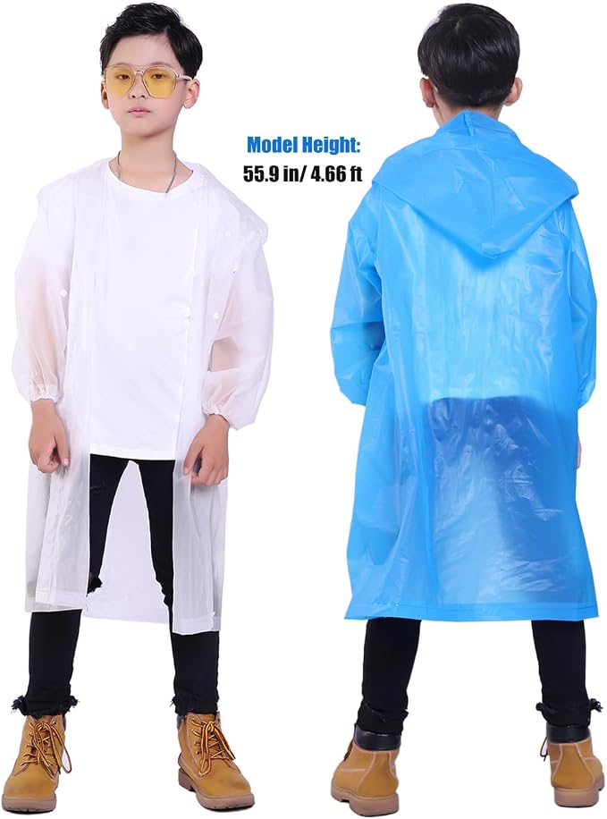 Kids Rain Jacket, 2 Pack Rain Ponchos - Image 6