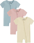 Jimonda Baby Bamboo Rayon Rompers Short Sleeve 3pc Pjs by JimondaBaby