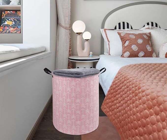 Round Laundry Hamper Storage Basket Laundry Organizer Hamper Storage Bins Clothes and Toys Box Nursery Hamper Gift Basket For Kids with Handles