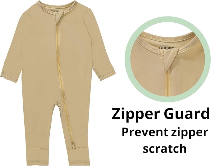 GUISBY Baby Rayon Footless Snug Sleepers, 2-Way Zip Footless Pajamas 3-Pack | - Image 2