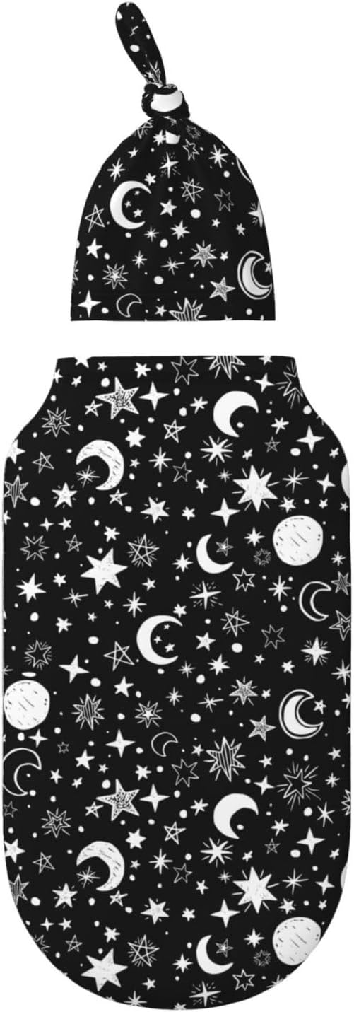 Moon and Star Swaddle Blankets Soft Receiving Blanket Baby Swaddle Wrap by Figtihw