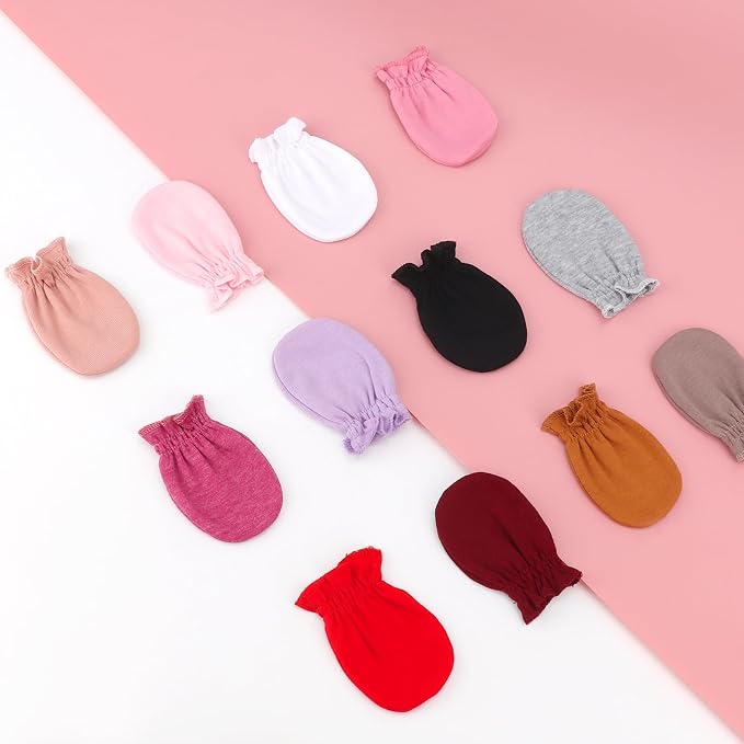 BQUBO 12 Pairs Baby Mittens Newborn Infant Mittens No Scratch Cotton Elastic - Image 7