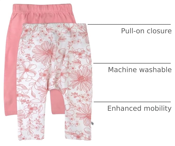 HonestBaby Unisex-Baby Multipack Harem Pants Roomy Fit Pull on Bottoms 100% - Image 4