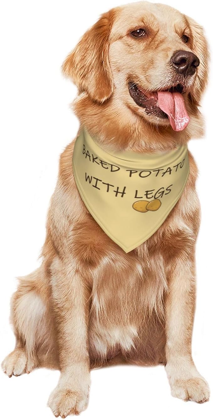 Baked Potato with Legs Dog Bandana, Funny Washable Triangle Bibs Scarf - Image 8