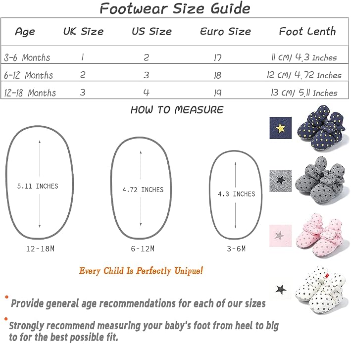 Sawimlgy Newborn Infant Baby Girl Boy Cotton Booties Stay On Sock Slippers Soft - Image 6