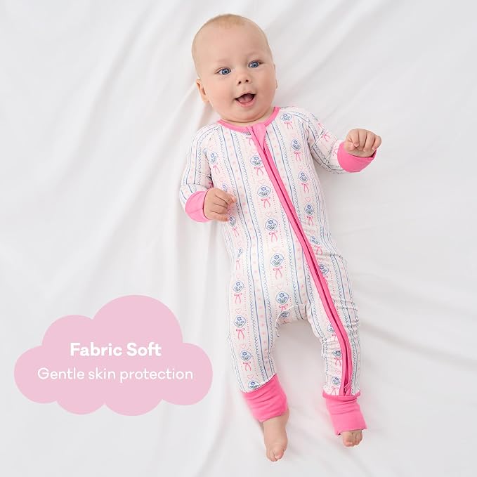 pureborn Baby Sleeper Viscose from Bamboo Zipper Footies Pjs 0-24 Months | - Image 2