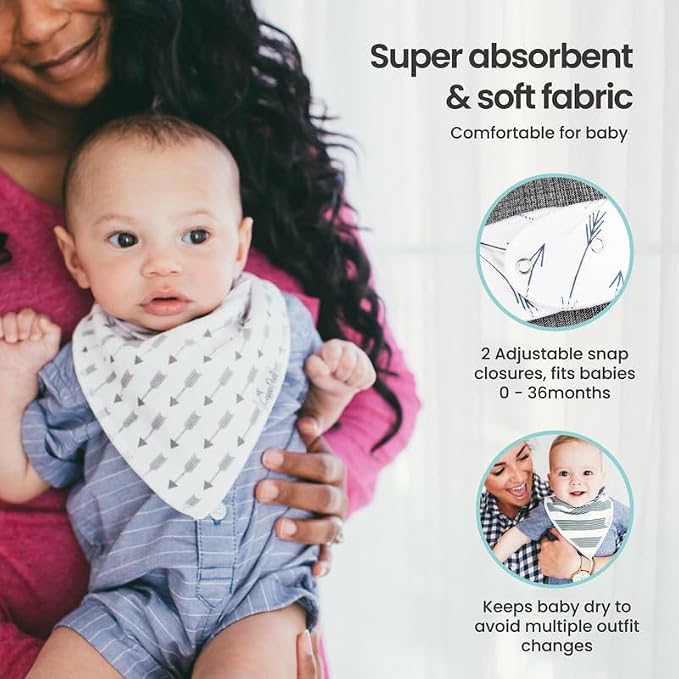 Copper Pearl Baby Bibs 4 Pack, Printed Bandana Drool Bibs - Image 3