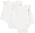 Amazon Essentials Baby Girls' Long-Sleeved Ruffle Bodysuits by AmazonEssentials