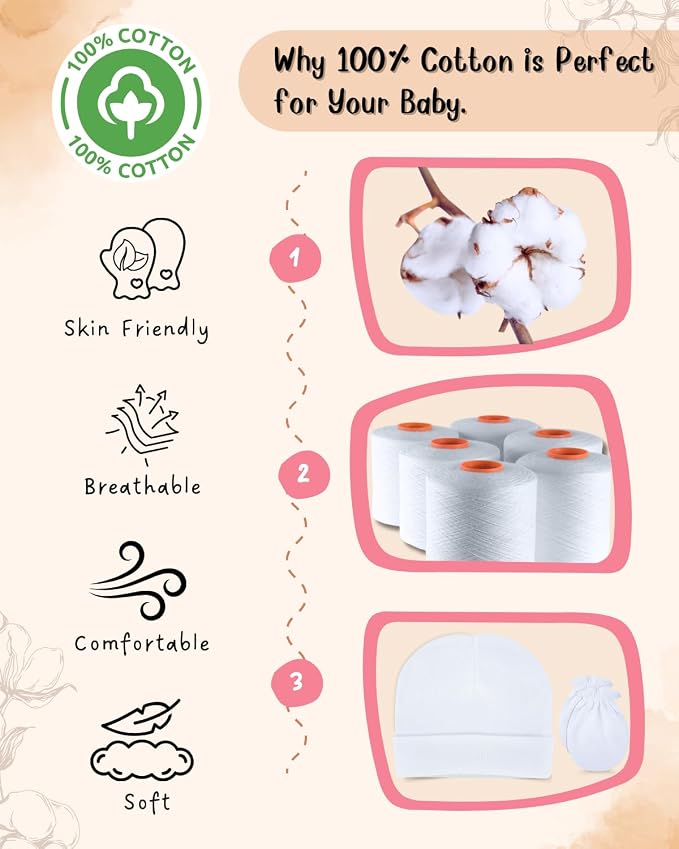 Baby Mittens No Scratch, Newborn Gloves 0-6M, Registry Essential - Image 3
