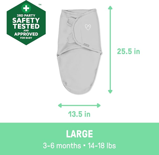 SwaddleMe by Ingenuity Original Swaddle, 100% Cotton, Improves Sleep & Calms - Image 2