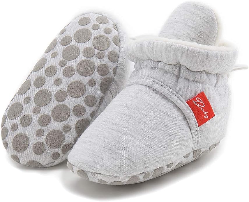 Sawimlgy Newborn Infant Baby Girl Boy Cotton Booties Stay On Sock Slippers Soft - Image 4