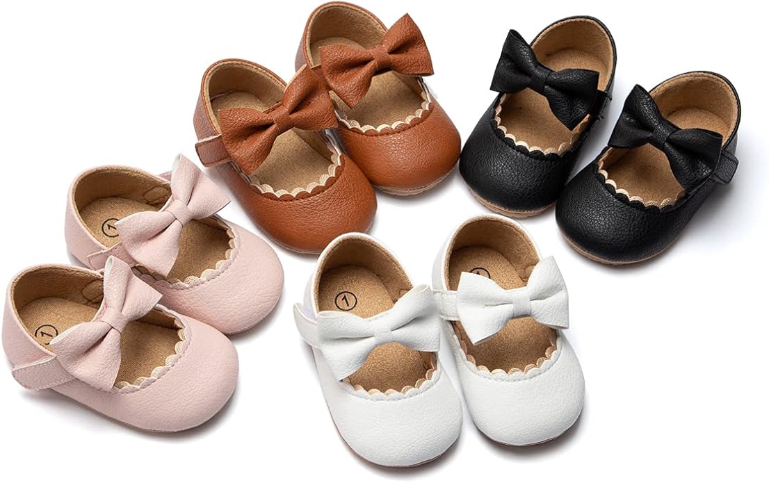 KIDSUN Infant Baby Girls Mary Jane Shoes Non-Slip Rubber Sole Ballet Slippers - Image 4