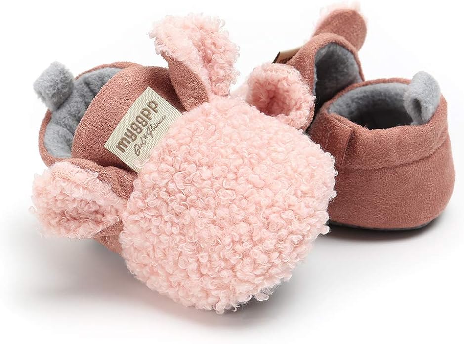 Ohwawadi Infant Baby Boys Girls Slippers Cozy Fleece Booties Soft Bottom Warm - Image 6