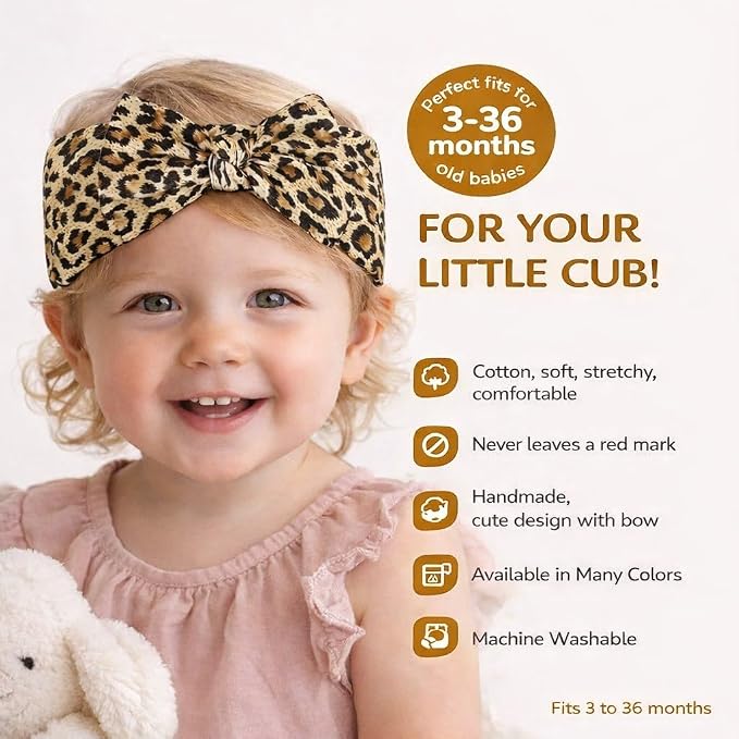Baby Girl Headbands-Infant, Toddler Cotton Handmade Hairbands - Image 5