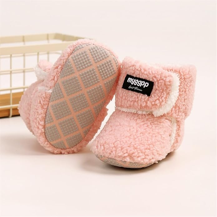 Ohwawadi Infant Baby Boots Boys Girls Cozy Fleece Slippers Snow Boots Winter - Image 3