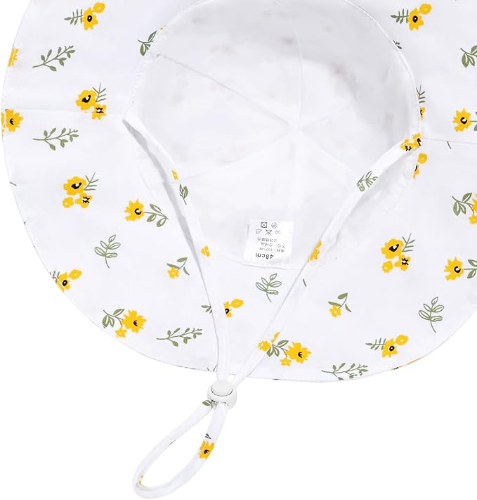 Baby Girl Sun Hat with UPF 50+ Outdoor Adjustable Beach Hat with Wide Brim - Image 5