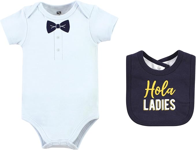 Hudson Baby Unisex Cotton Sleep and Play, Bodysuit and Bandana Bib Set - Image 3